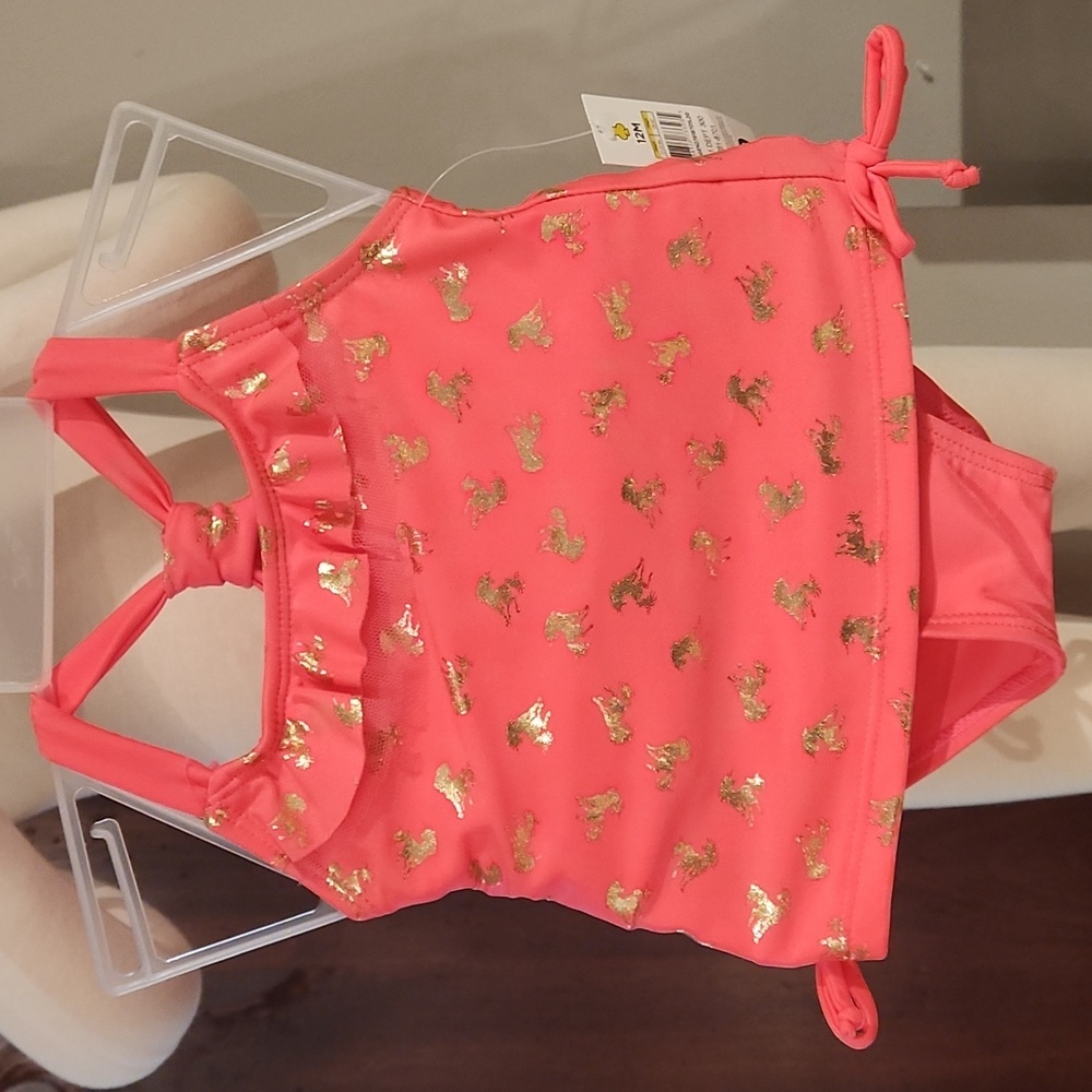 NEW REAL LOVE GIRLS 2PC BATHING SUIT. SIZE 12 M.